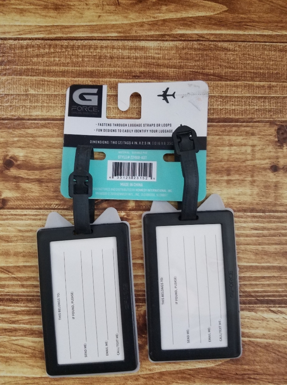 G/FORE Gray Cat 'MEOW' Luggage Tags Duo Set New - Picture 3 of 5